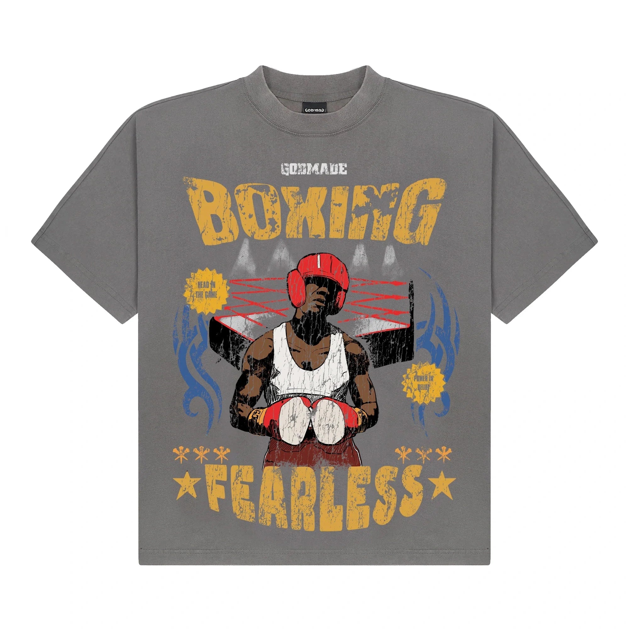 Godmade Fearless T Shirt Washed Grey