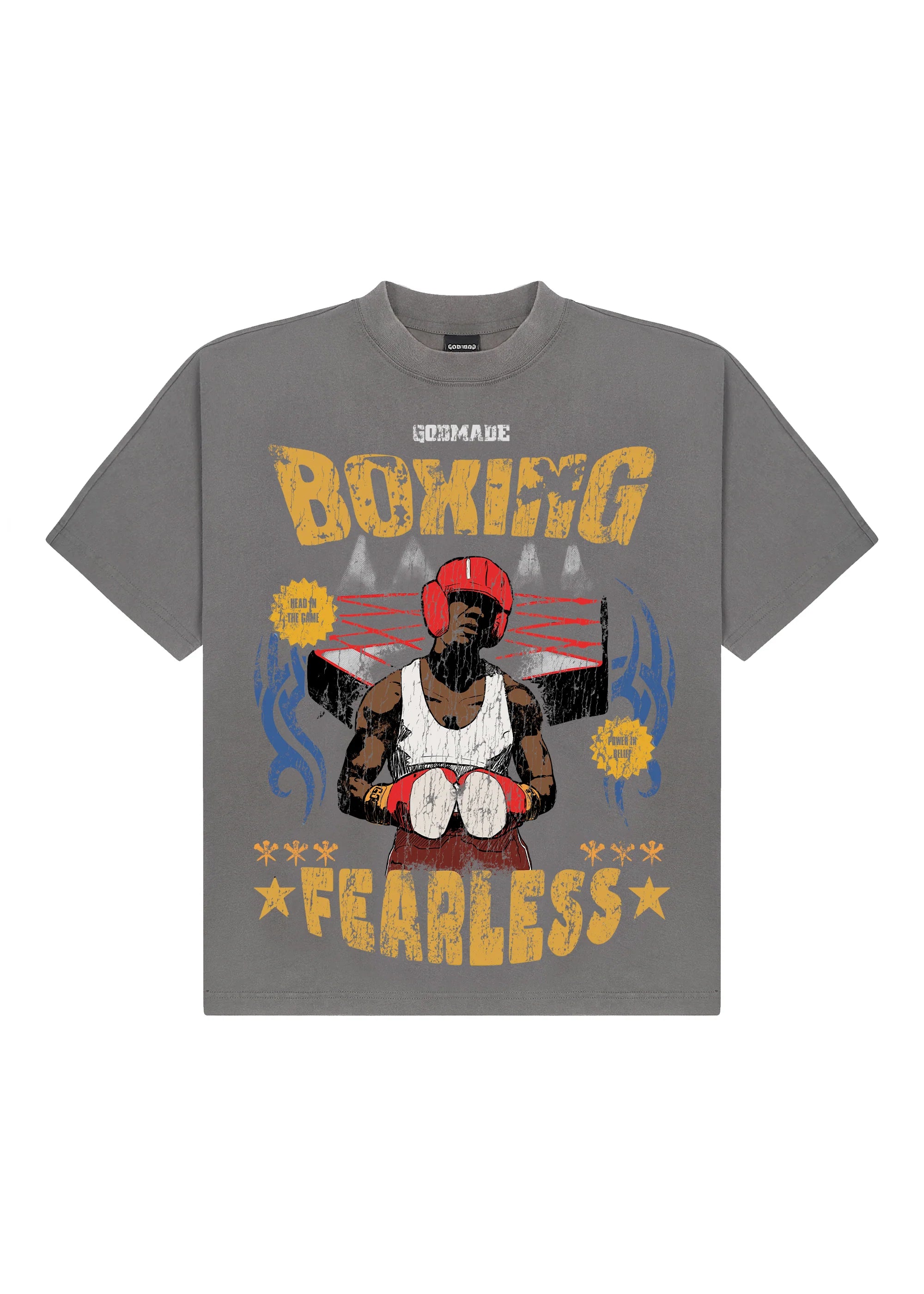 Godmade Fearless T Shirt Washed Grey