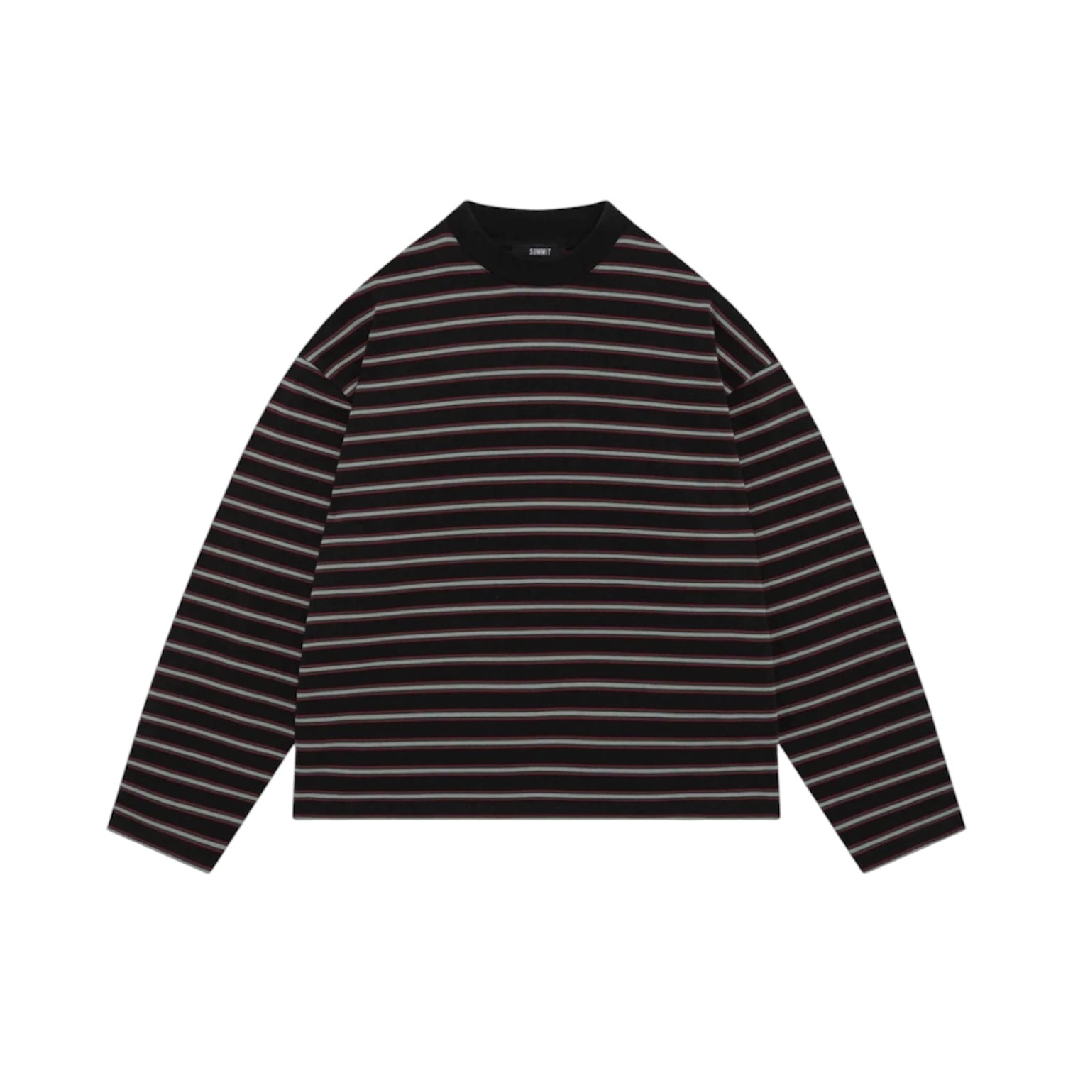 SUMMIT HEAVYWEIGHT LONG SLEEVE T SHIRT - BLACK STRIPE