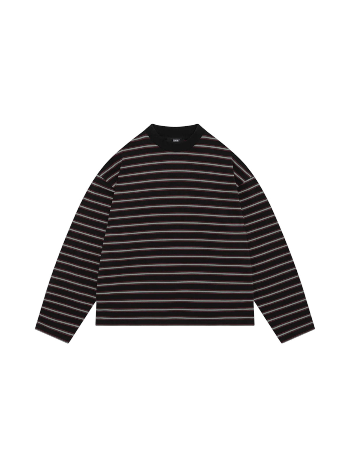 SUMMIT HEAVYWEIGHT LONG SLEEVE T SHIRT - BLACK STRIPE