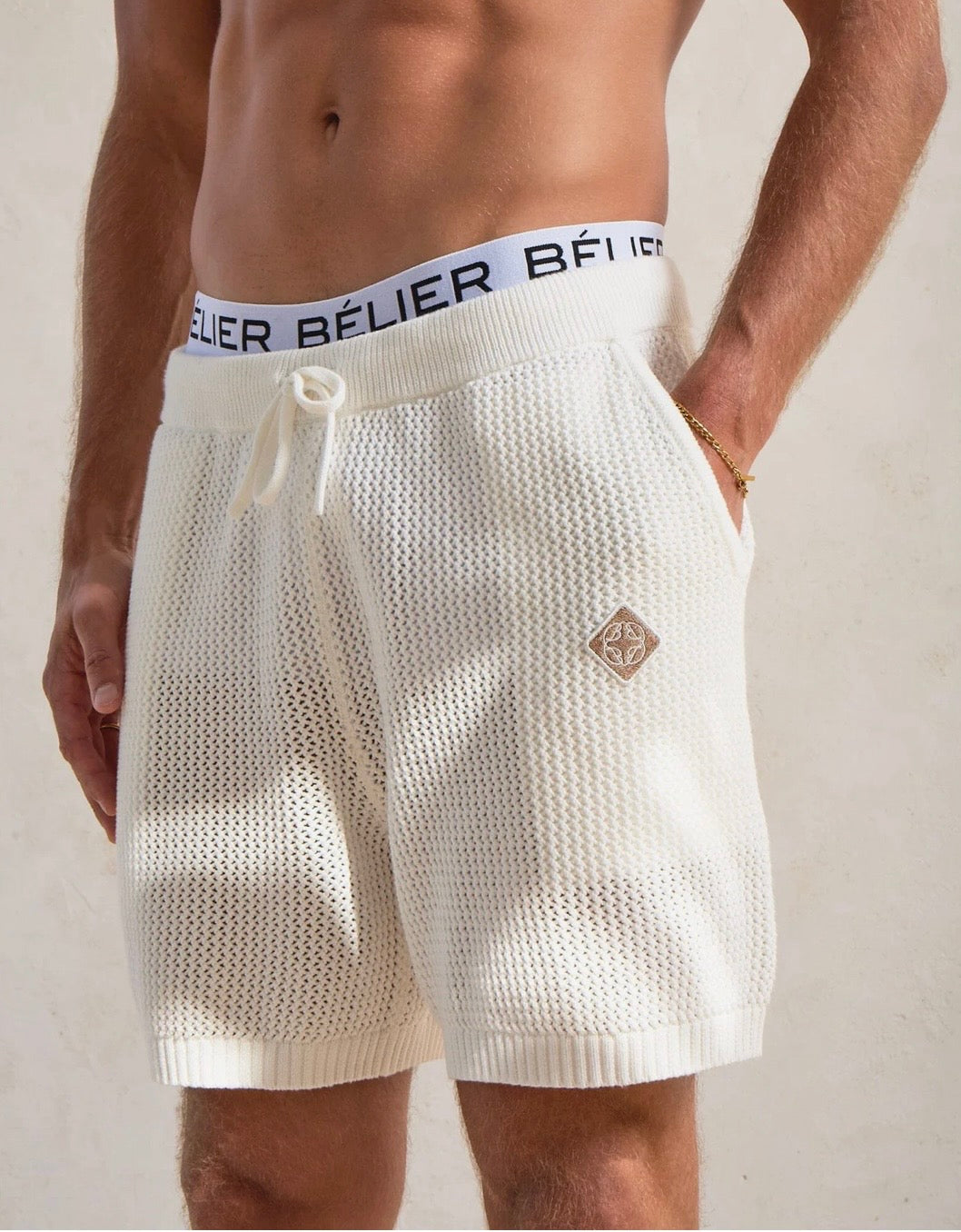 Belier Leon Crochet Short White