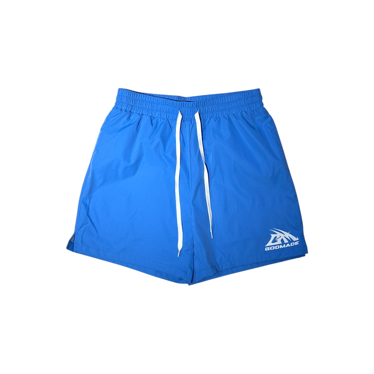 GODMADE LOGO BLUE SWIM SHORTS