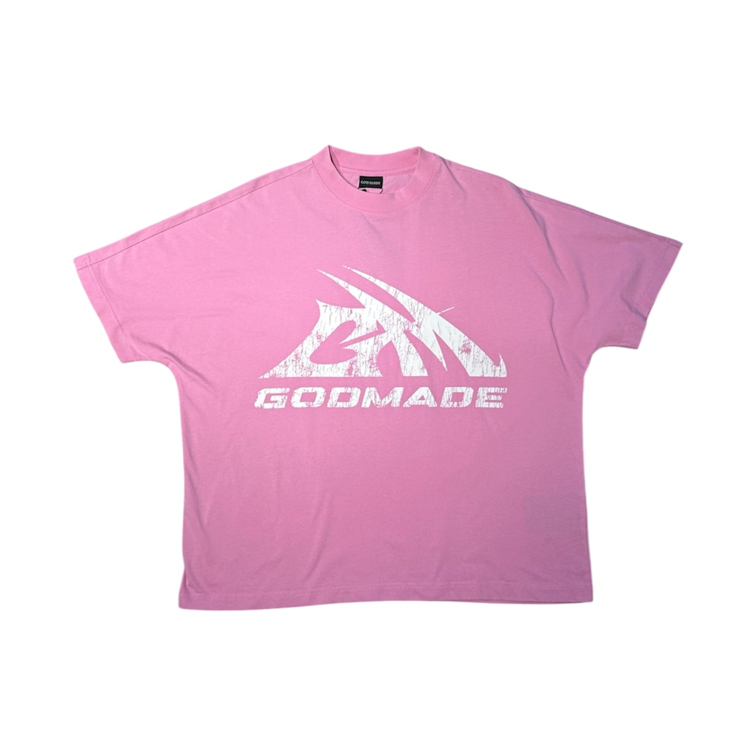 GODMADE LOGO WASHED PINK TEE