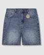 Amicci Akoya Pearl Denim Shorts Blue