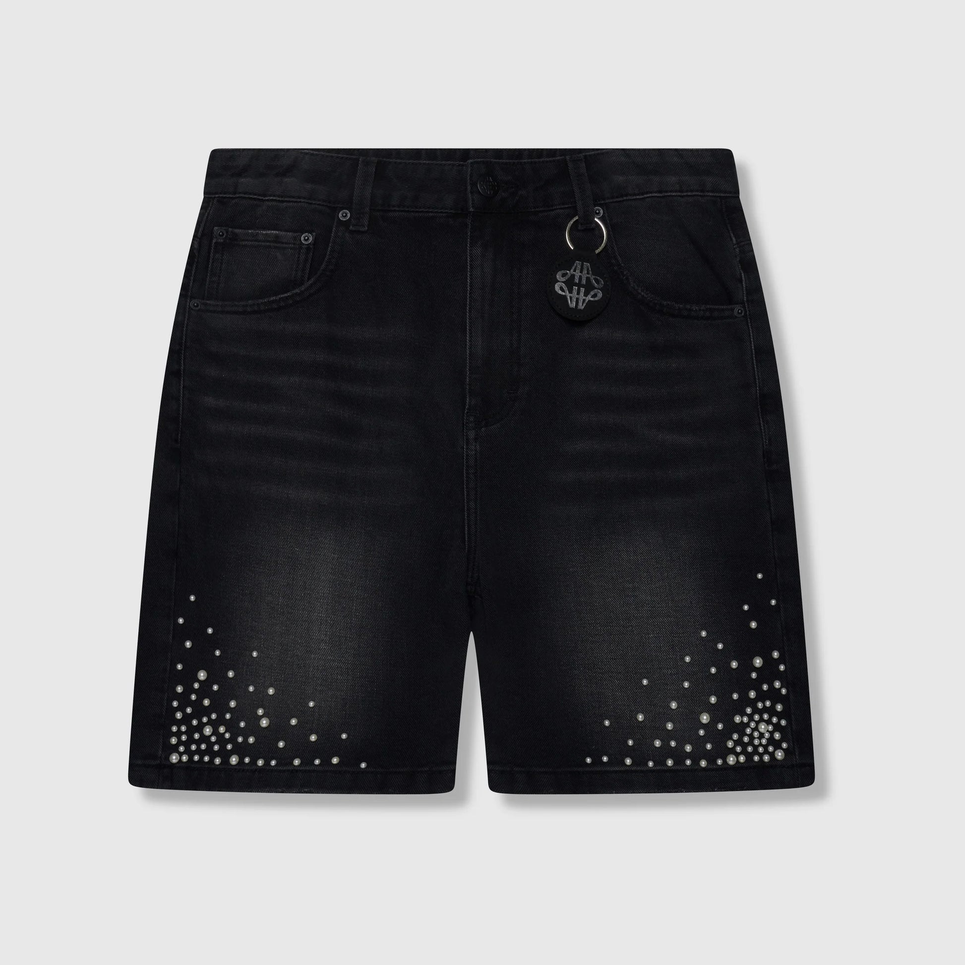 Amicci Akoya Pearl Denim Shorts Black