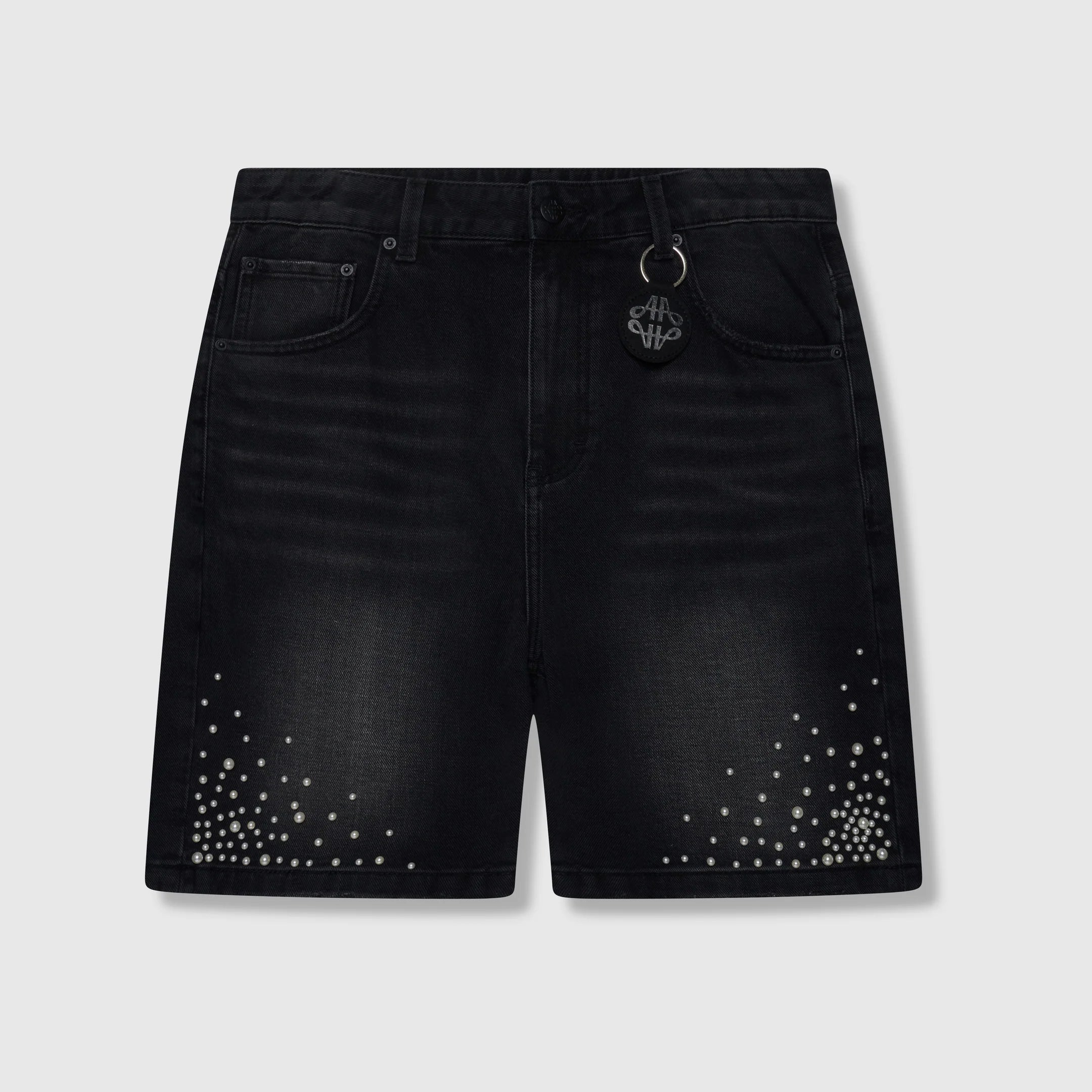 Amicci Akoya Pearl Denim Shorts Black