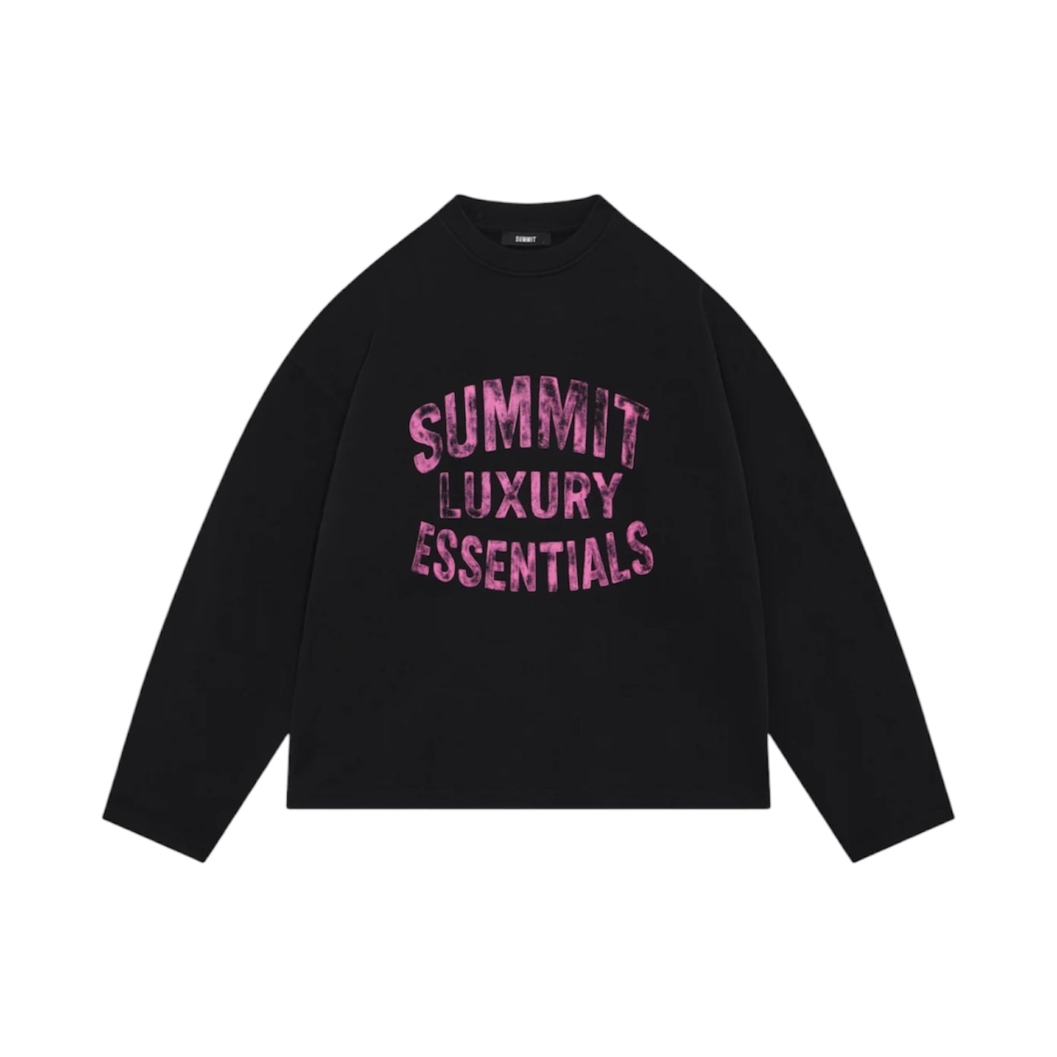 SUMMIT WATERCOLOUR LUXURY ESSENTIALS LONG SLEEVE - BLACK