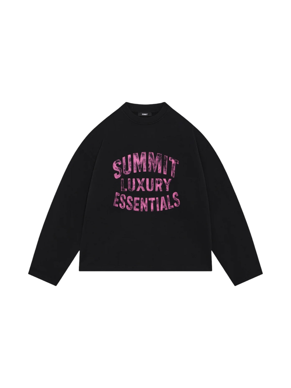 SUMMIT WATERCOLOUR LUXURY ESSENTIALS LONG SLEEVE - BLACK