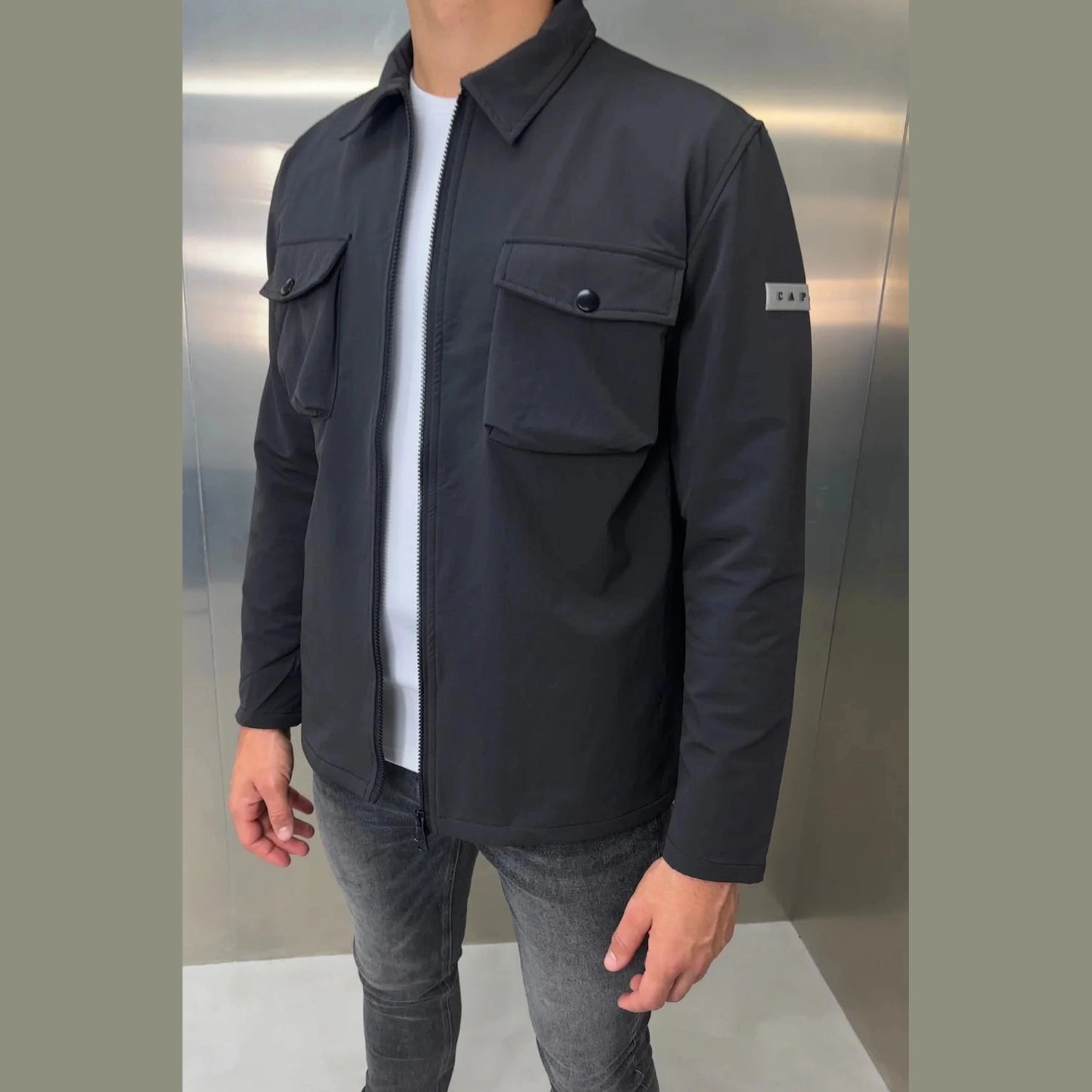 Capo Button Jacket Charcoal