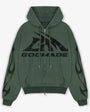 Godmade Logo Washed Green Zip Hoodie