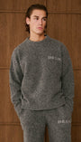 Belier Intarsia Knitted Sweatshirt Charcoal