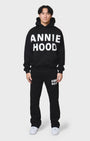 Annie Hood Appliqué Hoody Black