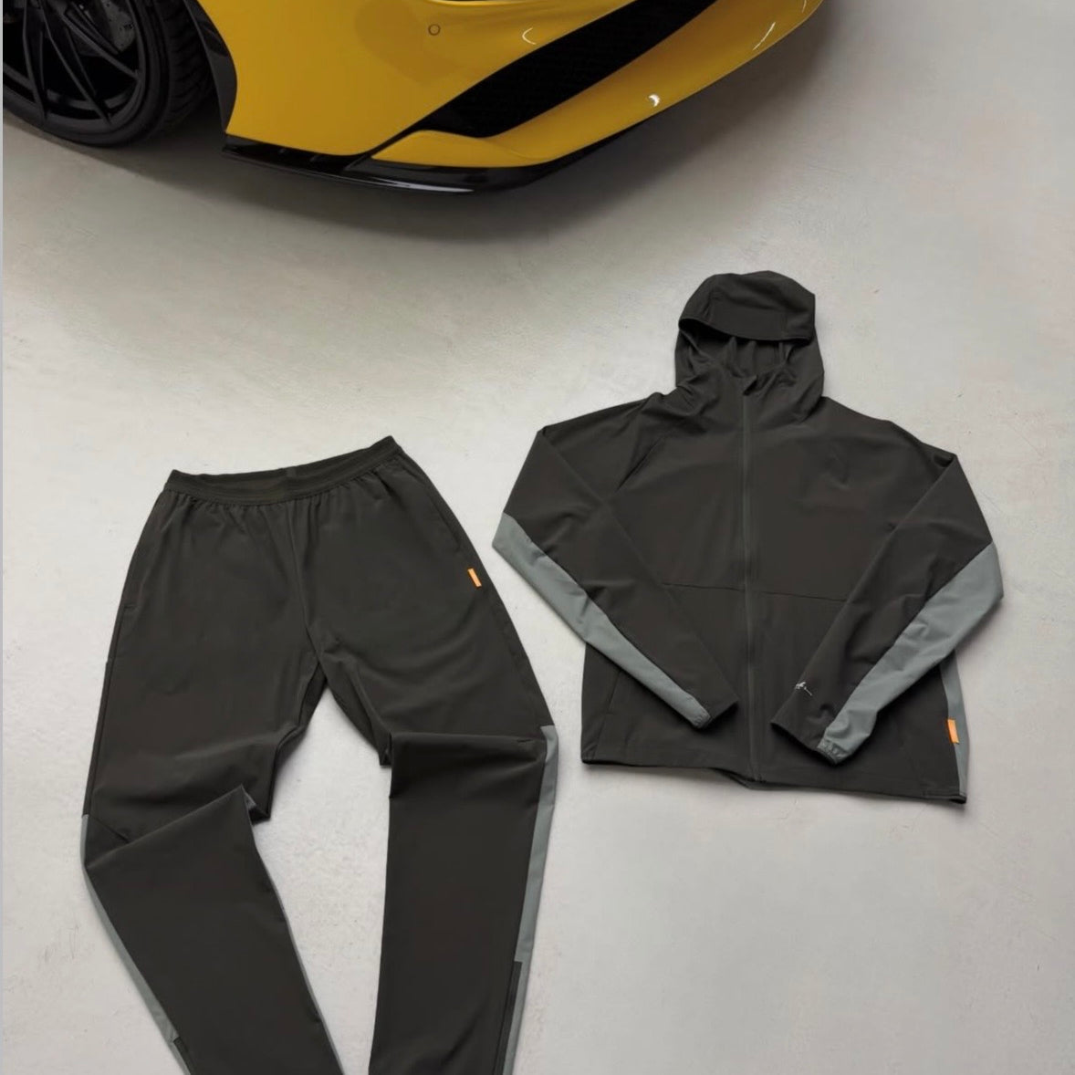 STUDIO BY CHARLES TWO TONE DARK KHAKI TRACKSUIT