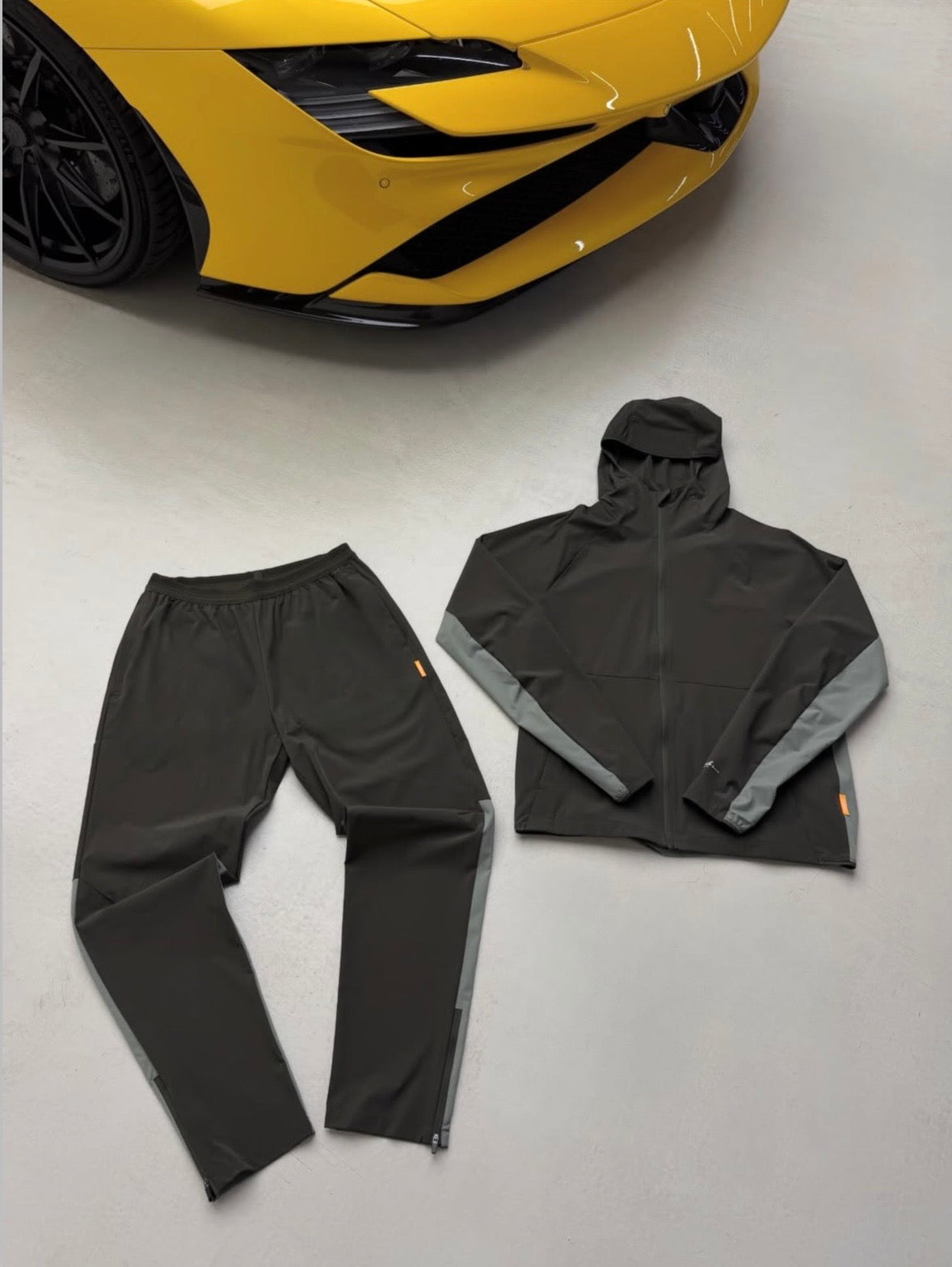 STUDIO BY CHARLES TWO TONE DARK KHAKI TRACKSUIT