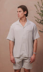 Belier Hassan Seersucker S/S Shirt - Grey