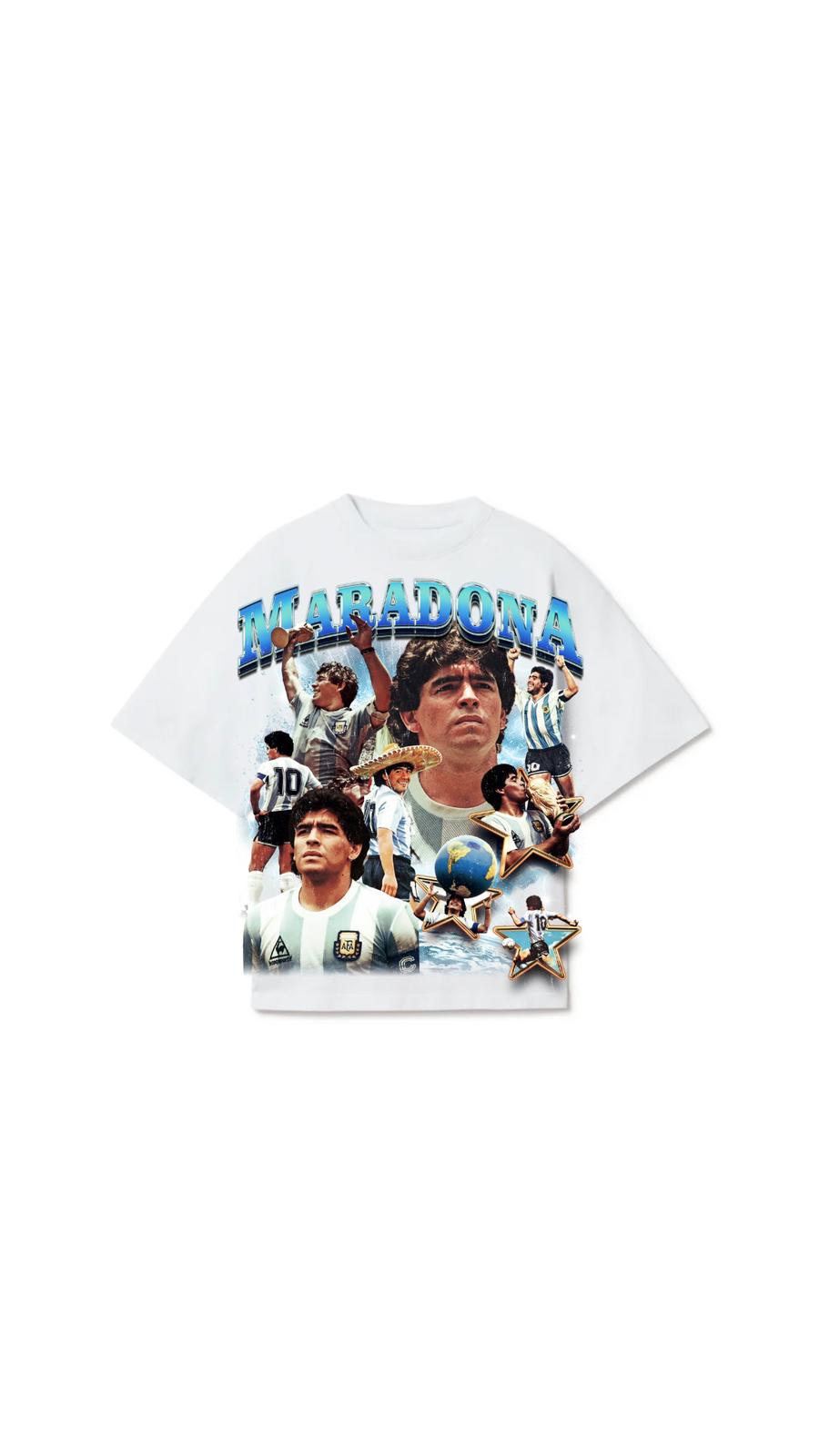 Strip Teez Maradona White T-Shirt