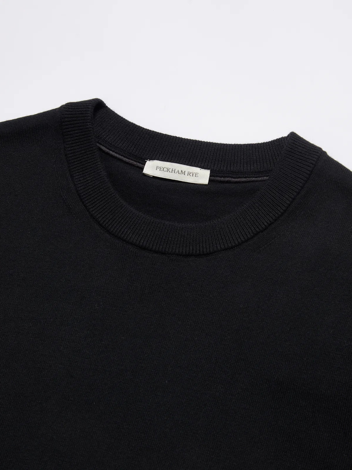 PECKHAM RYE GENEVESE KNITTED T-SHIRT IN BLACK
