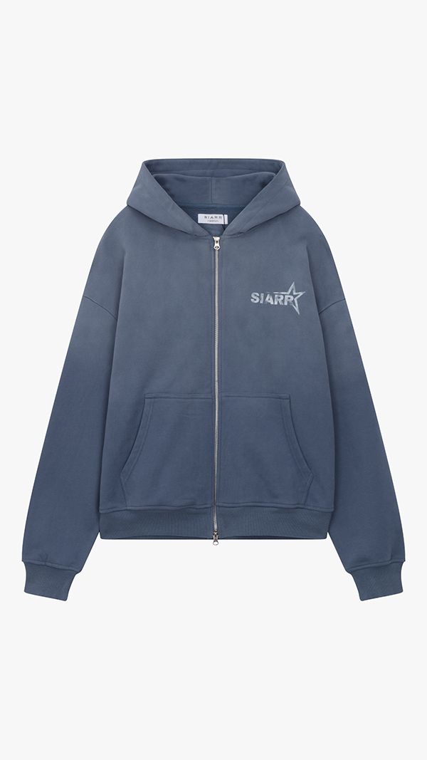 Siarr Star Zip Hoodie Blue