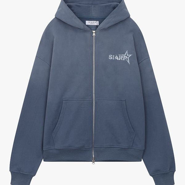 Siarr Star Zip Hoodie Blue