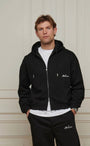 BELIER BLACK LOGO ZIP HOODIE