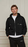 BELIER BLACK LOGO ZIP HOODIE