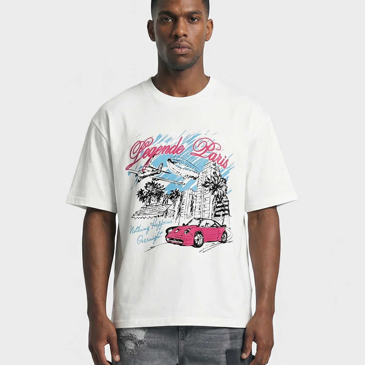 LEGENDE OVERNIGHT SKETCH T SHIRT WHITE