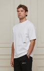 BELIER WHITE EMBROIDERED LOGO T SHIRT