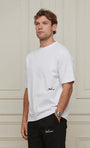 Belier White Embroidered Logo T Shirt