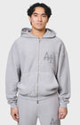ANNIE HOOD COLLEGE ZIP WASHED GREY