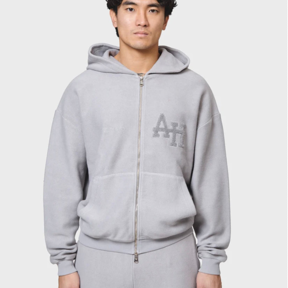 ANNIE HOOD COLLEGE ZIP WASHED GREY