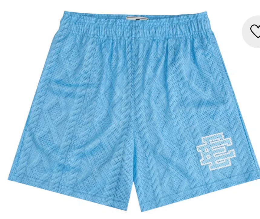 Eric Emanuel Sky Blue Cable Shorts