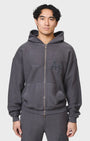 ANNIE HOOD COLLEGE ZIP WASHED BLACK