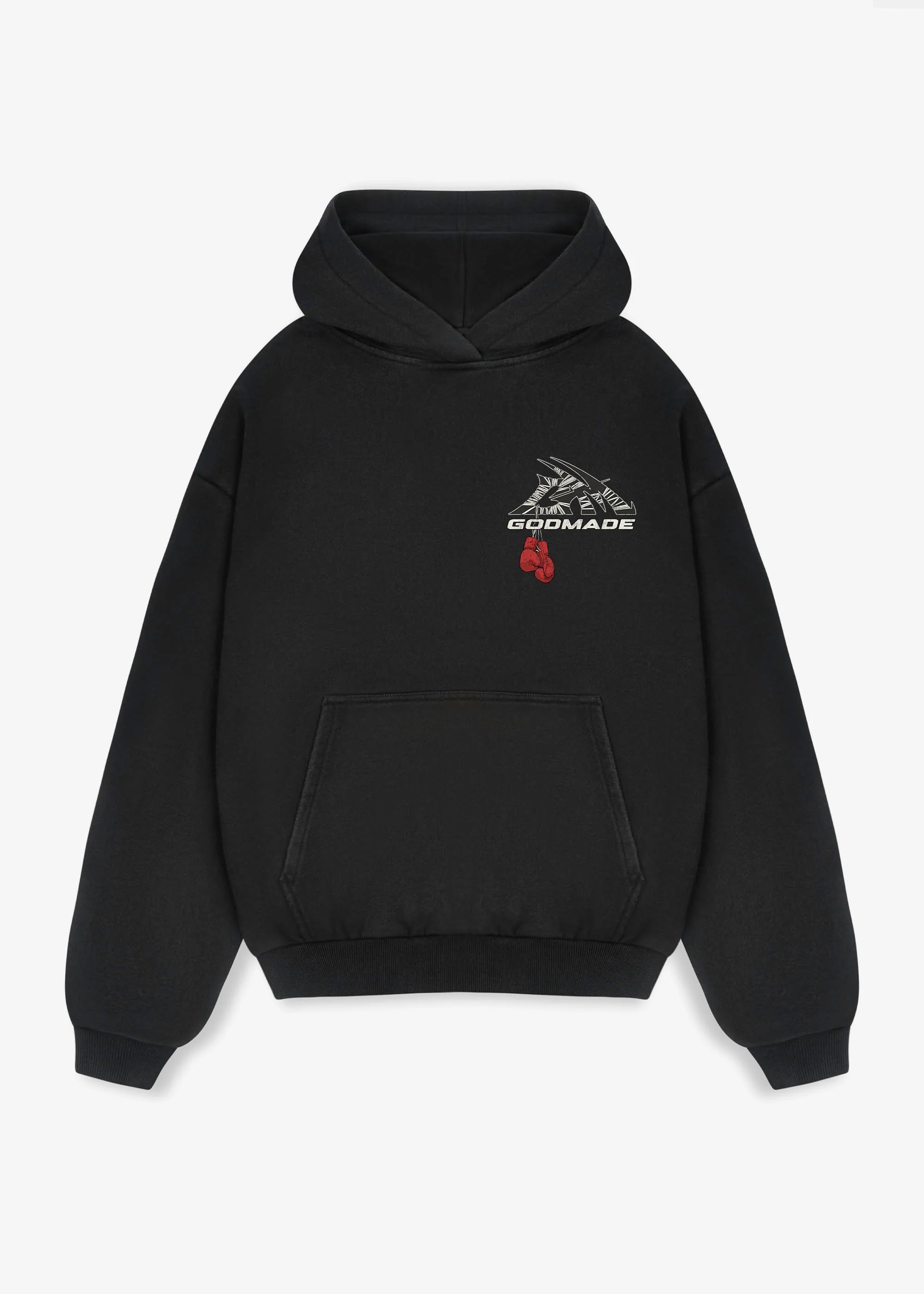 Godmade Wrapped Logo Hoodie Washed Black