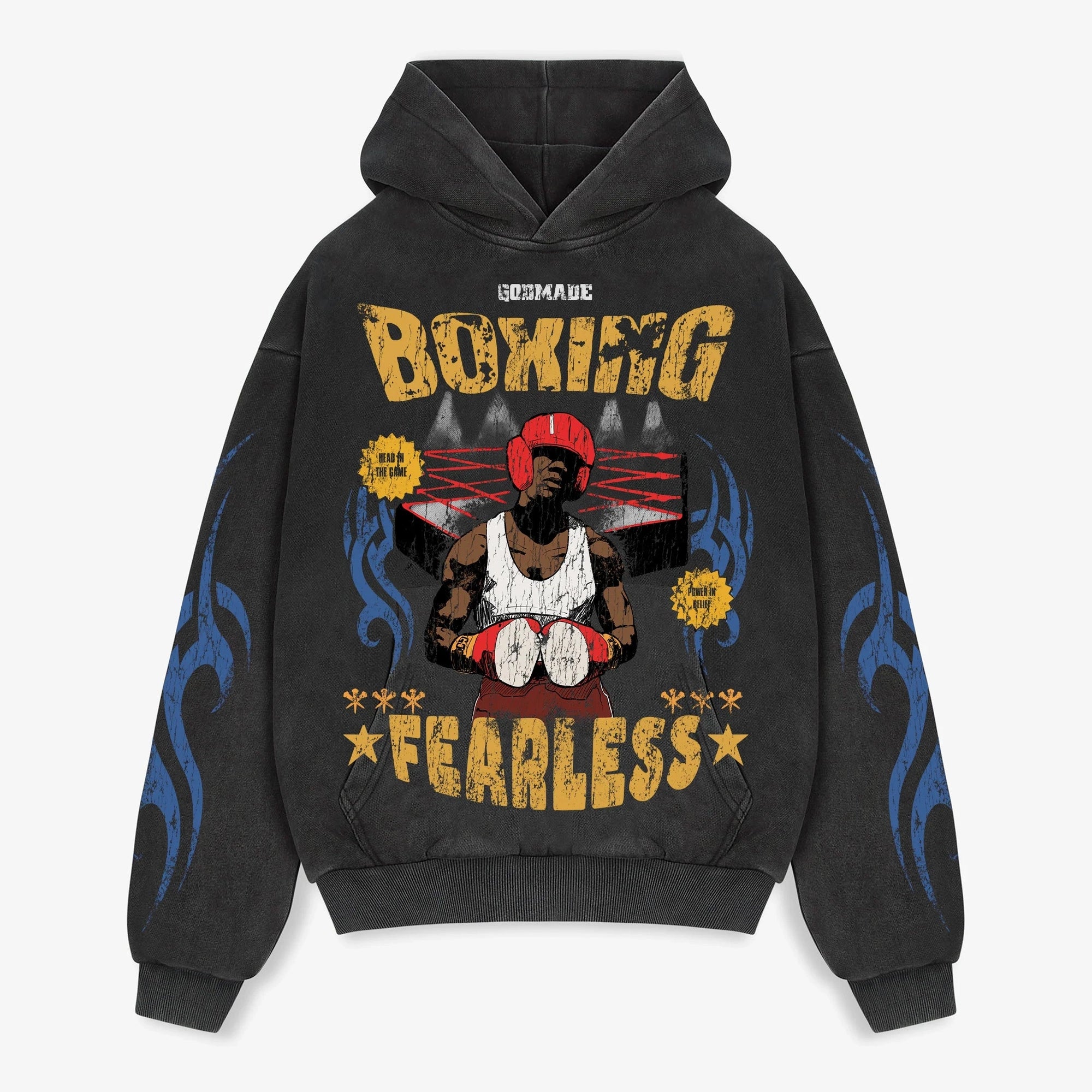 Godmade Fearless Hoodie Washed Grey