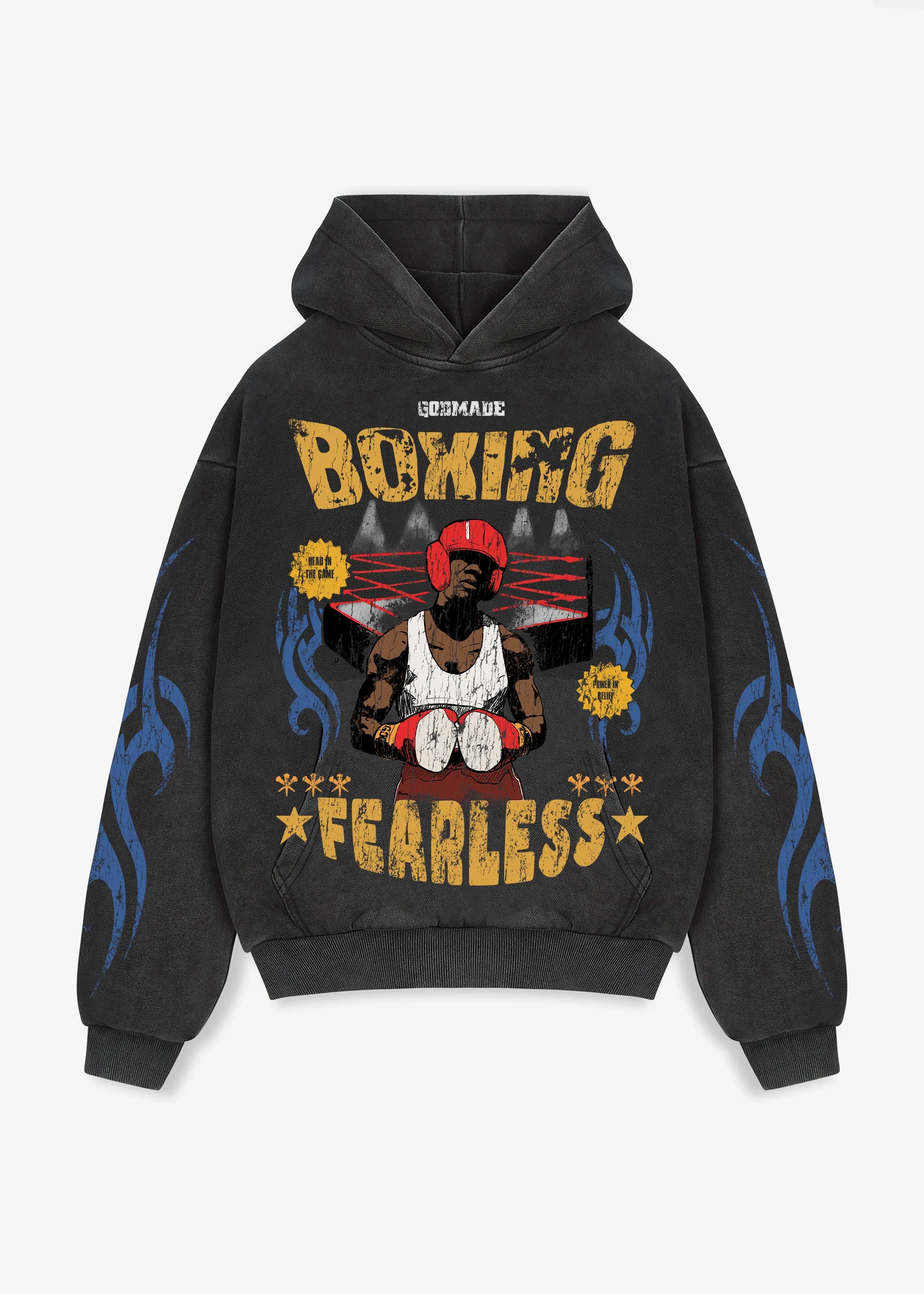 Godmade Fearless Hoodie Washed Grey