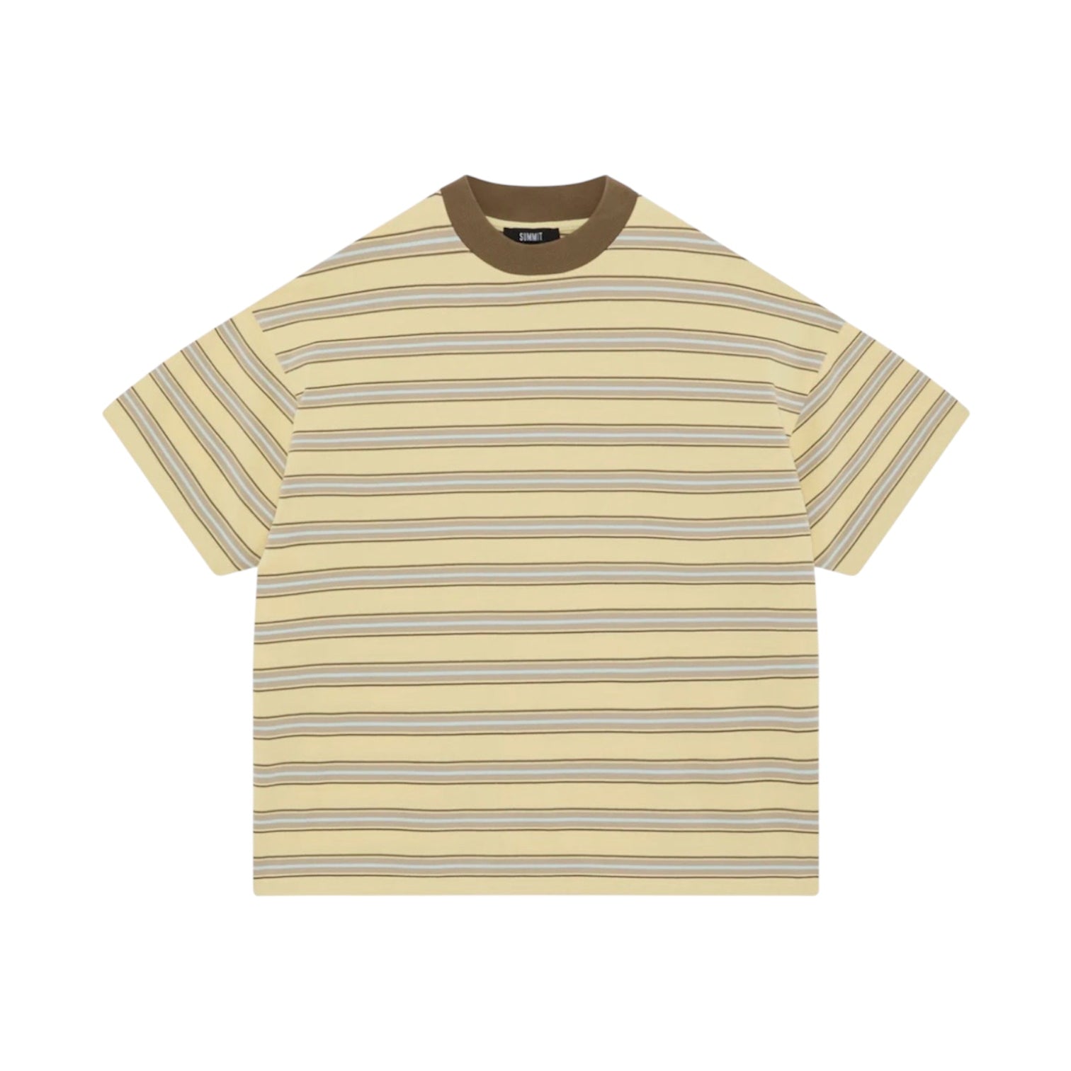 SUMMIT HEAVYWEIGHT T SHIRT YELLOW STRIPE