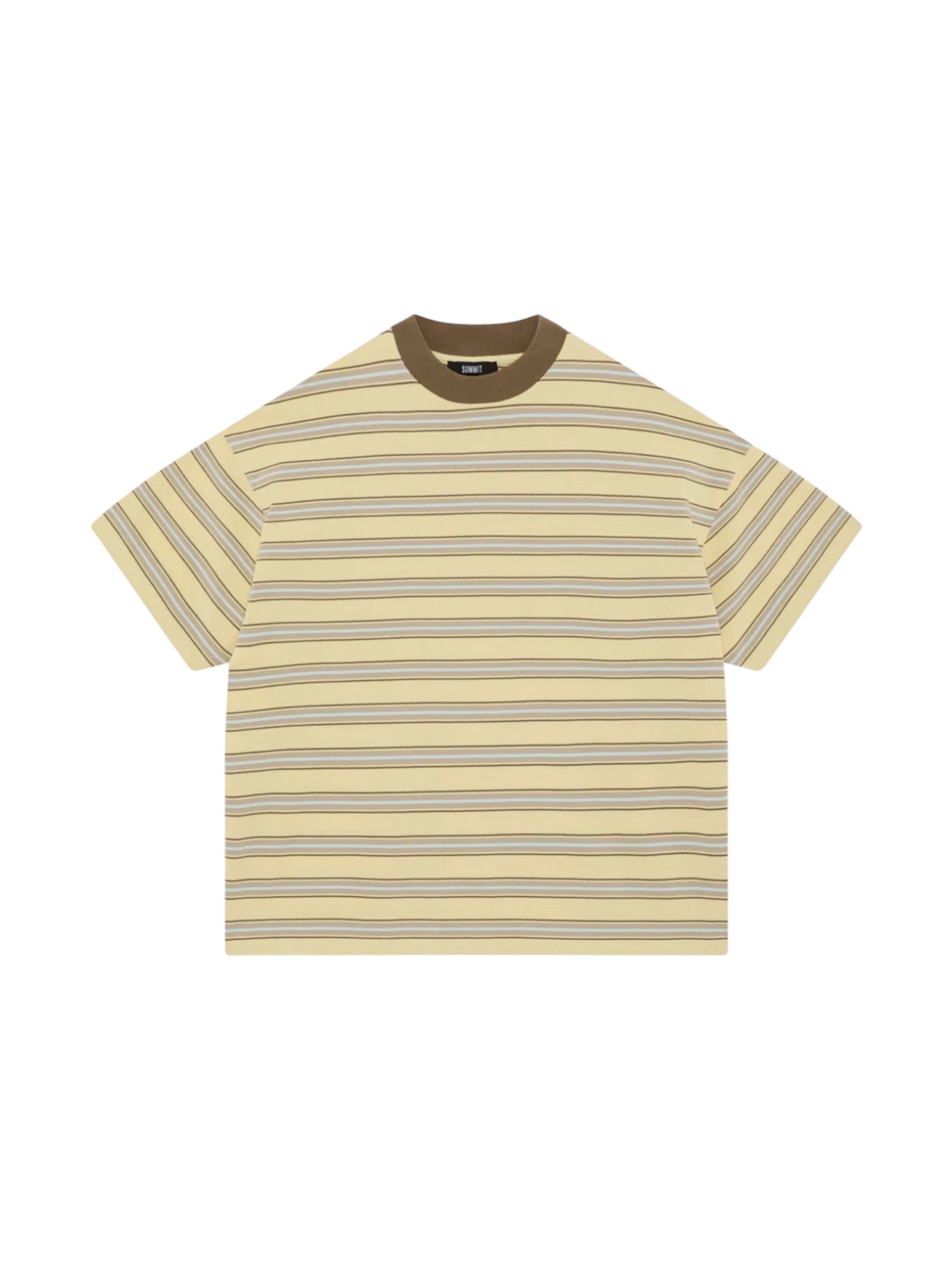 SUMMIT HEAVYWEIGHT T SHIRT YELLOW STRIPE