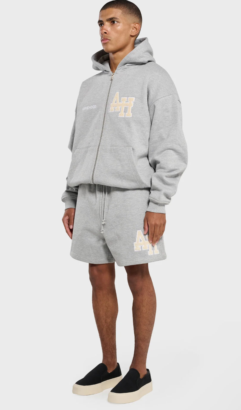 Annie Hood College Zip Up Grey