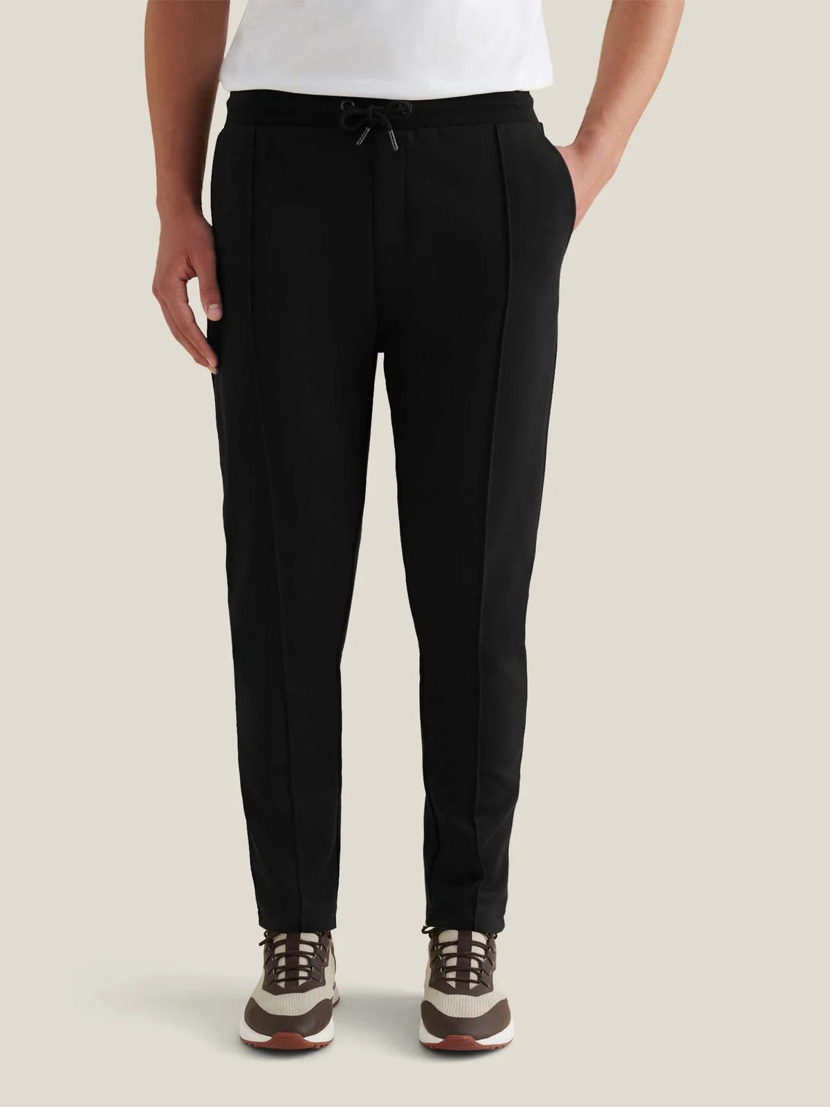 PECKHAM RYE RIVER JERSEY INTERLOCK TROUSER IN BLACK