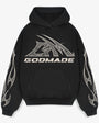 Godmade Logo Washed Black Hoodie