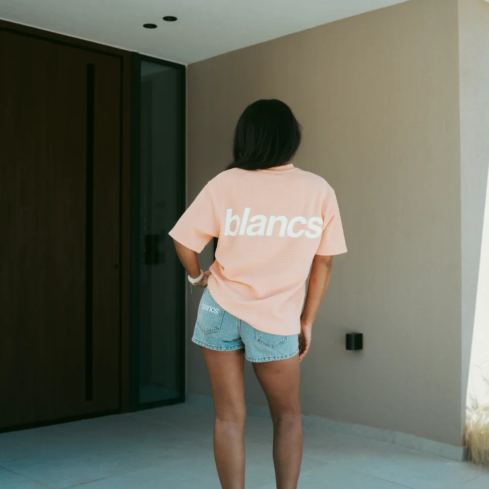 BLANCS WAFFLE KNIT S/S - PEACH
