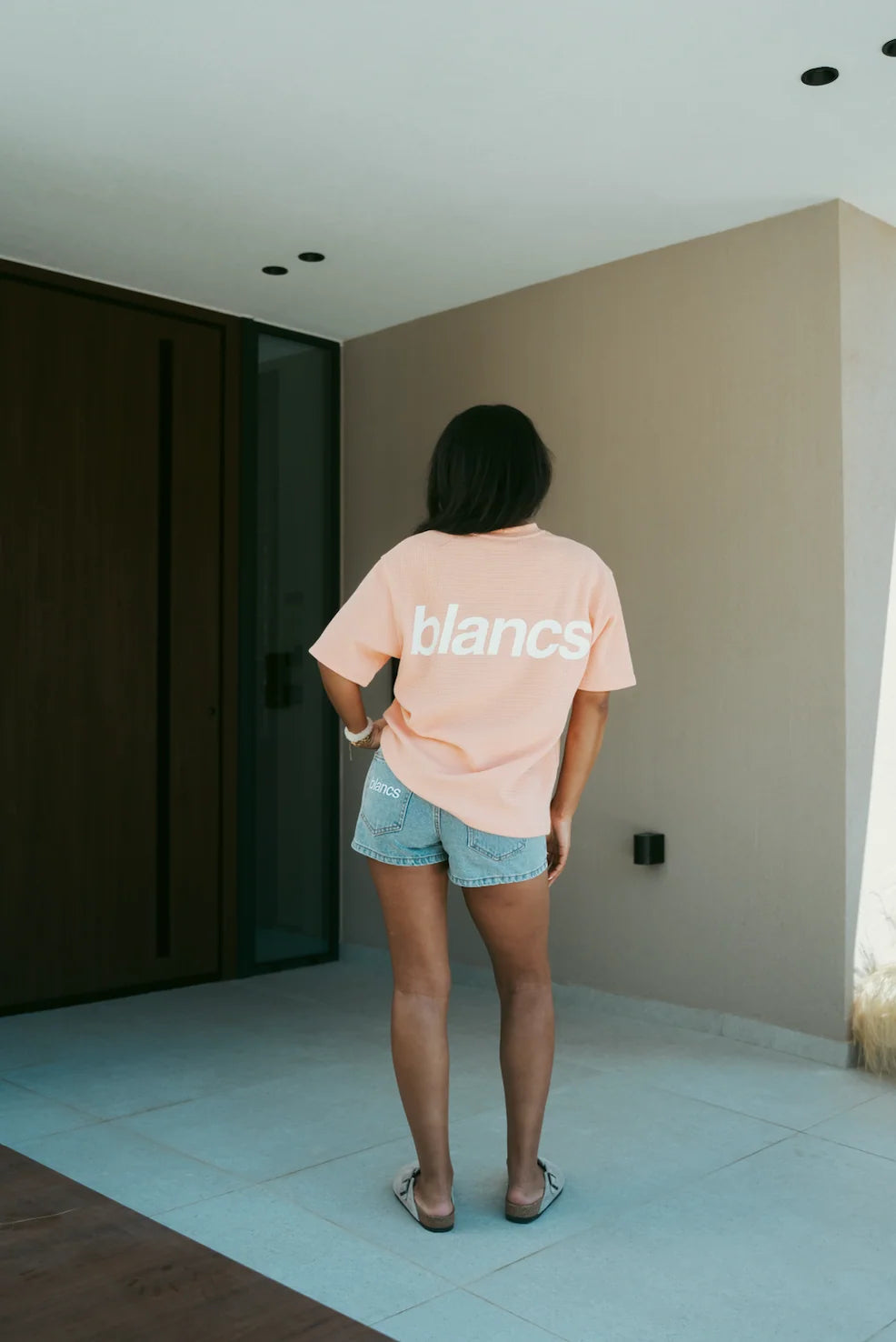 BLANCS WAFFLE KNIT S/S - PEACH