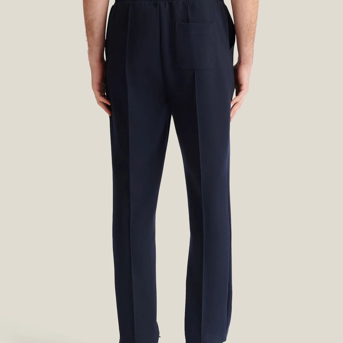 PECKHAM RYE Riva Jersey Interlock Trousers in Navy