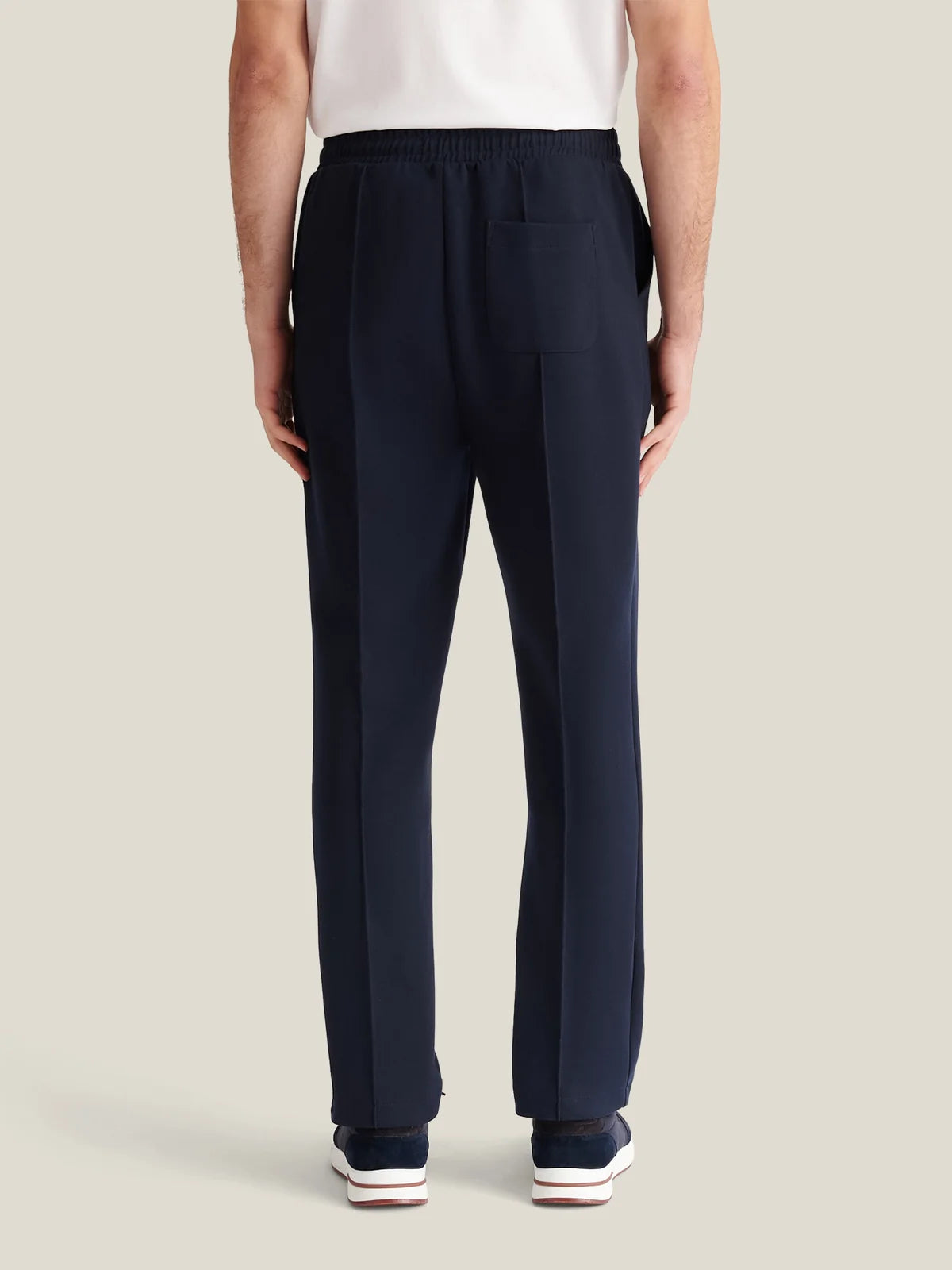 PECKHAM RYE Riva Jersey Interlock Trousers in Navy