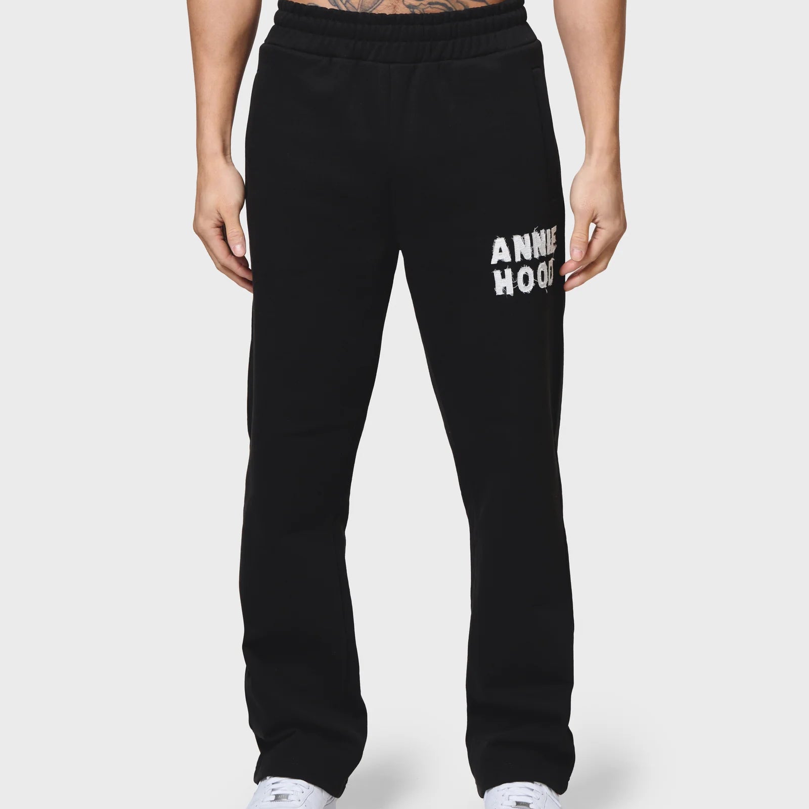 Annie Hood Appliqué Joggers Black
