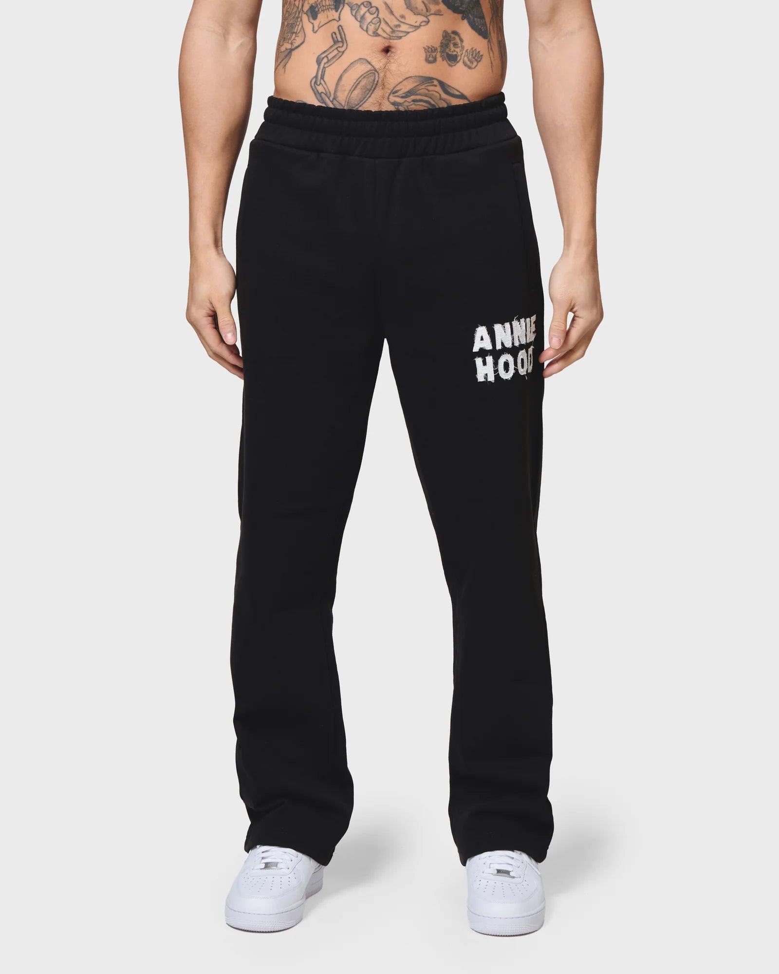 Annie Hood Appliqué Joggers Black