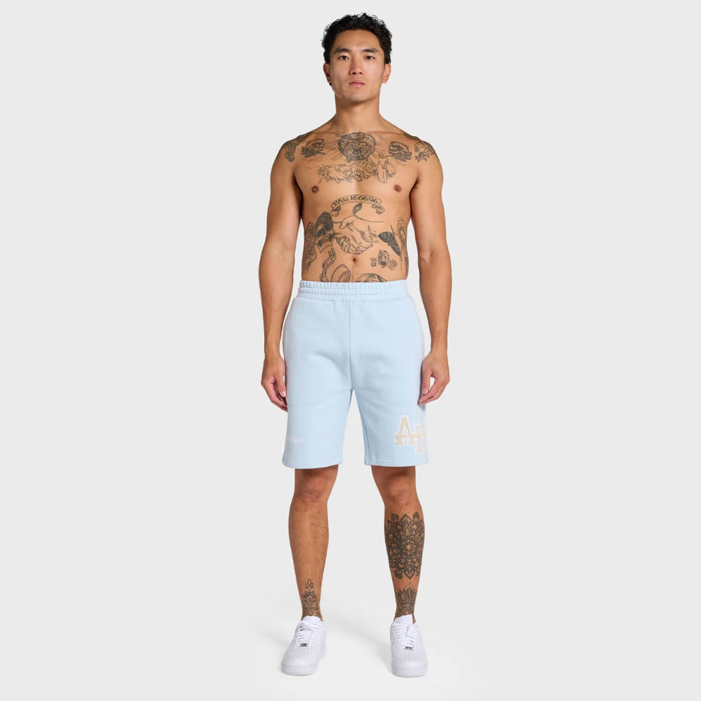 Annie Hood College Logo Baby Blue Shorts
