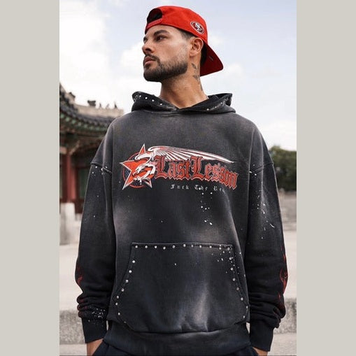 Last Lesson Black Flame Hoodie