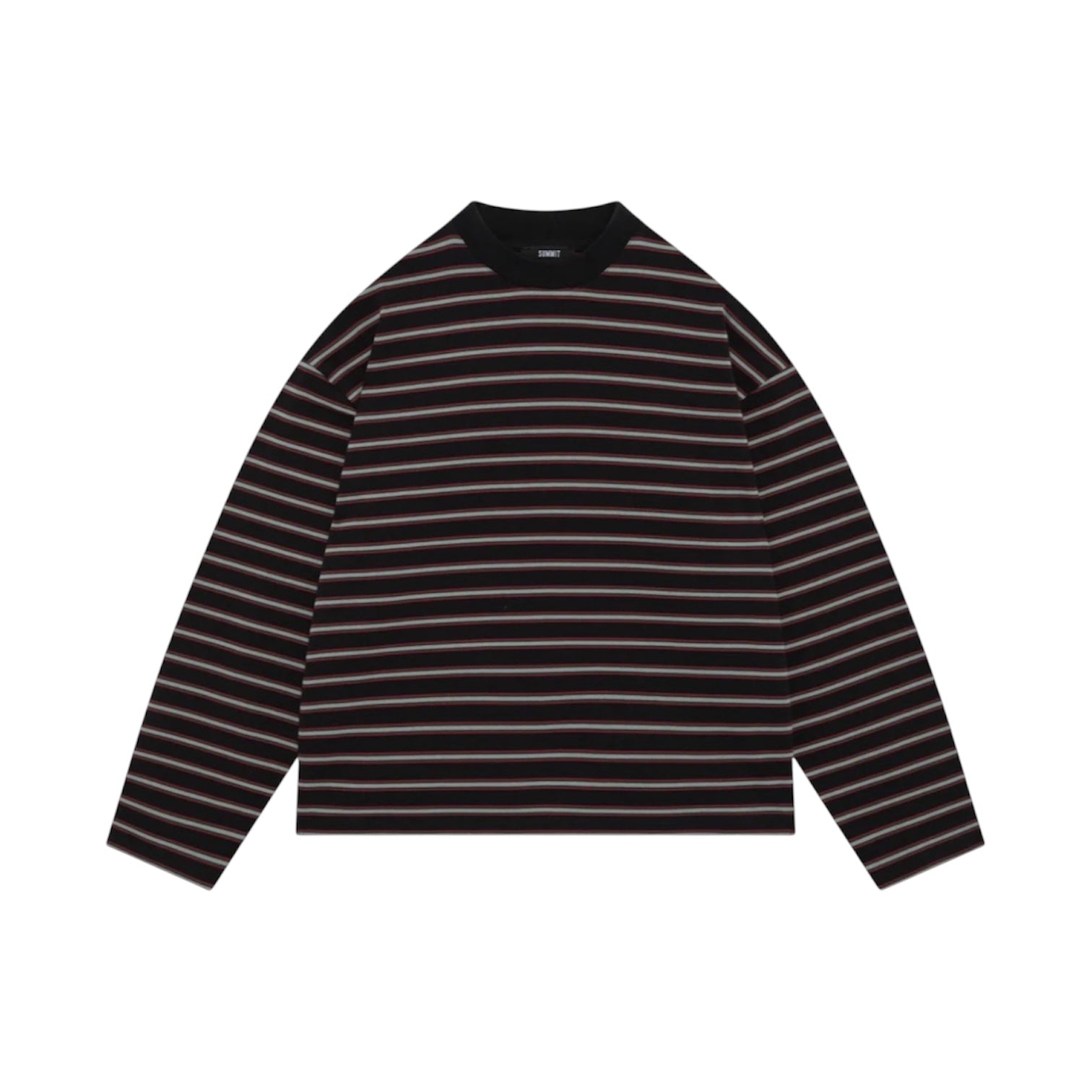 SUMMIT HEAVYWEIGHT LONG SLEEVE T SHIRT BLACK STRIPE
