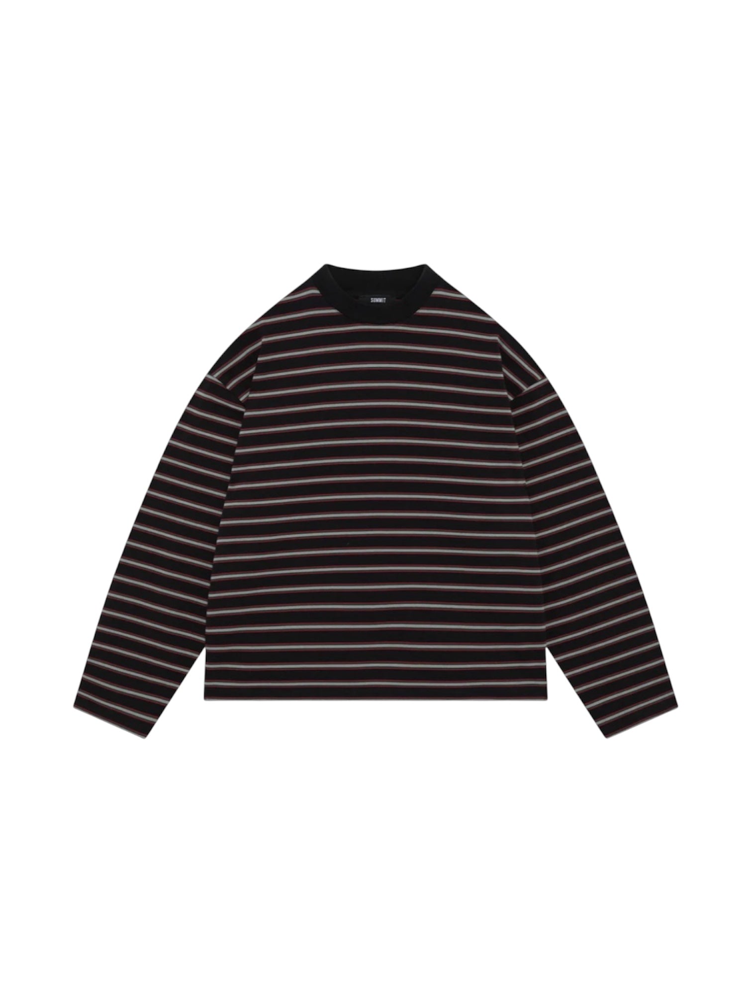 SUMMIT HEAVYWEIGHT LONG SLEEVE T SHIRT BLACK STRIPE
